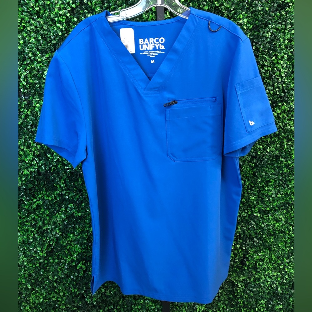 NWT Barco Unify Mens Royal Blue Scrub Top Size M